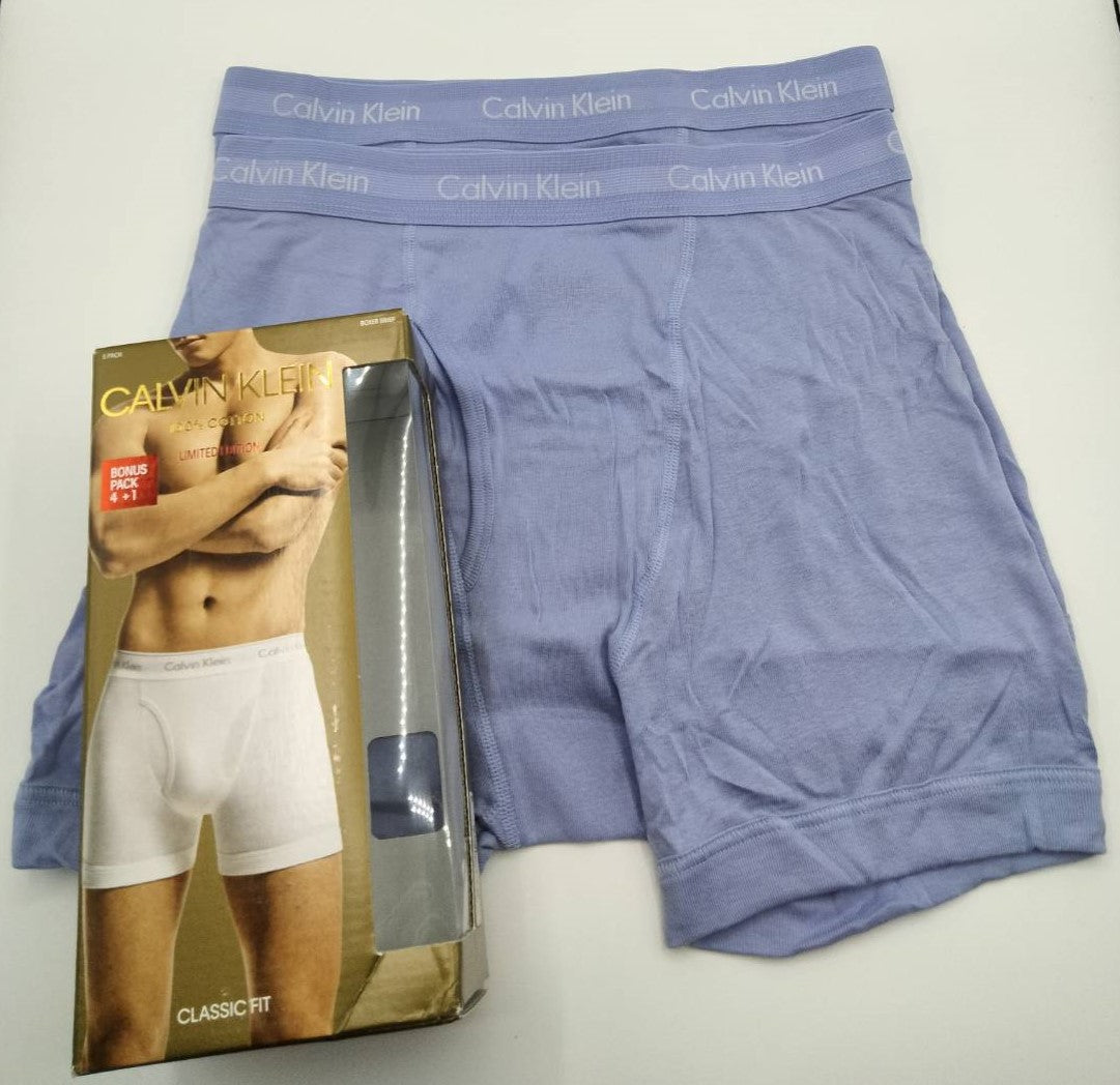 Calvin Klein(カルバンクライン) ボクサーブリーフ ライトブルー 2枚セット 100%コットン メンズボクサーパンツ 男性下着 NB1899