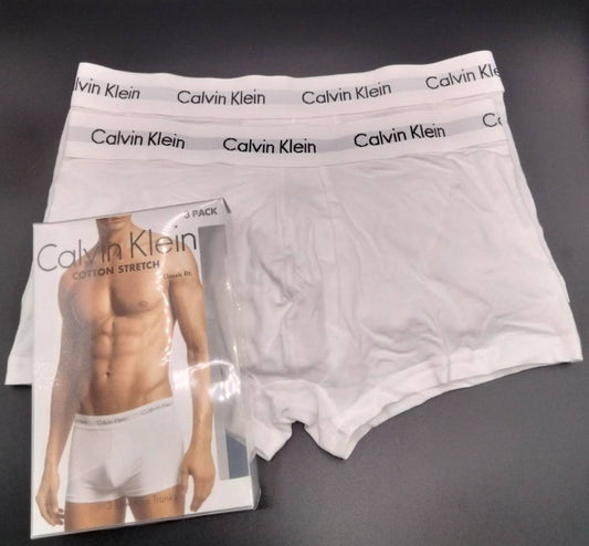 Calvin Klein(カルバンクライン) ローライズ ボクサーパンツ  ホワイト Mサイズ 2枚 コットンストレッチ  U2664