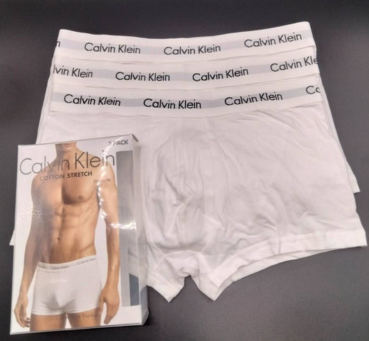 Calvin Klein(カルバンクライン) ローライズ ボクサーパンツ  ホワイト Mサイズ 3枚セット コットンストレッチ U2664