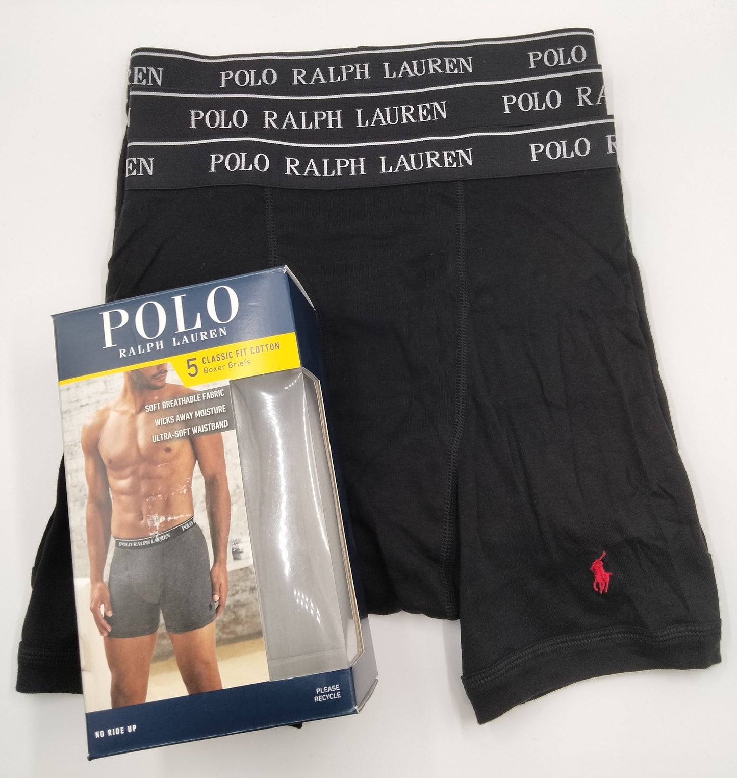 POLO RALPH LAUREN(ポロ ラルフローレン) ミドルボクサーパンツ Black 3枚セット メンズ下着 NCBBP5