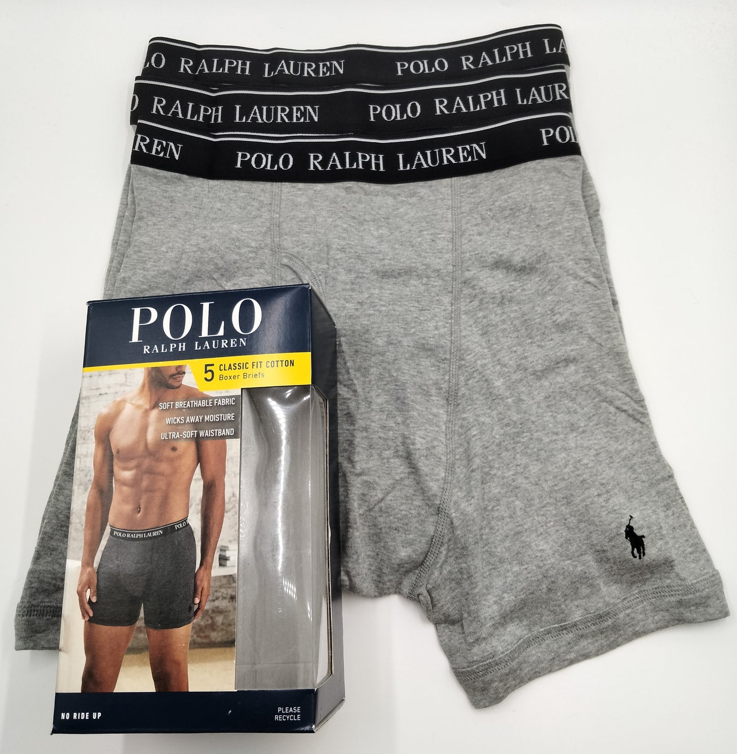 POLO RALPH LAUREN(ポロ ラルフローレン) ミドルボクサーパンツ Grey 3枚セット メンズ下着 NCBBP5