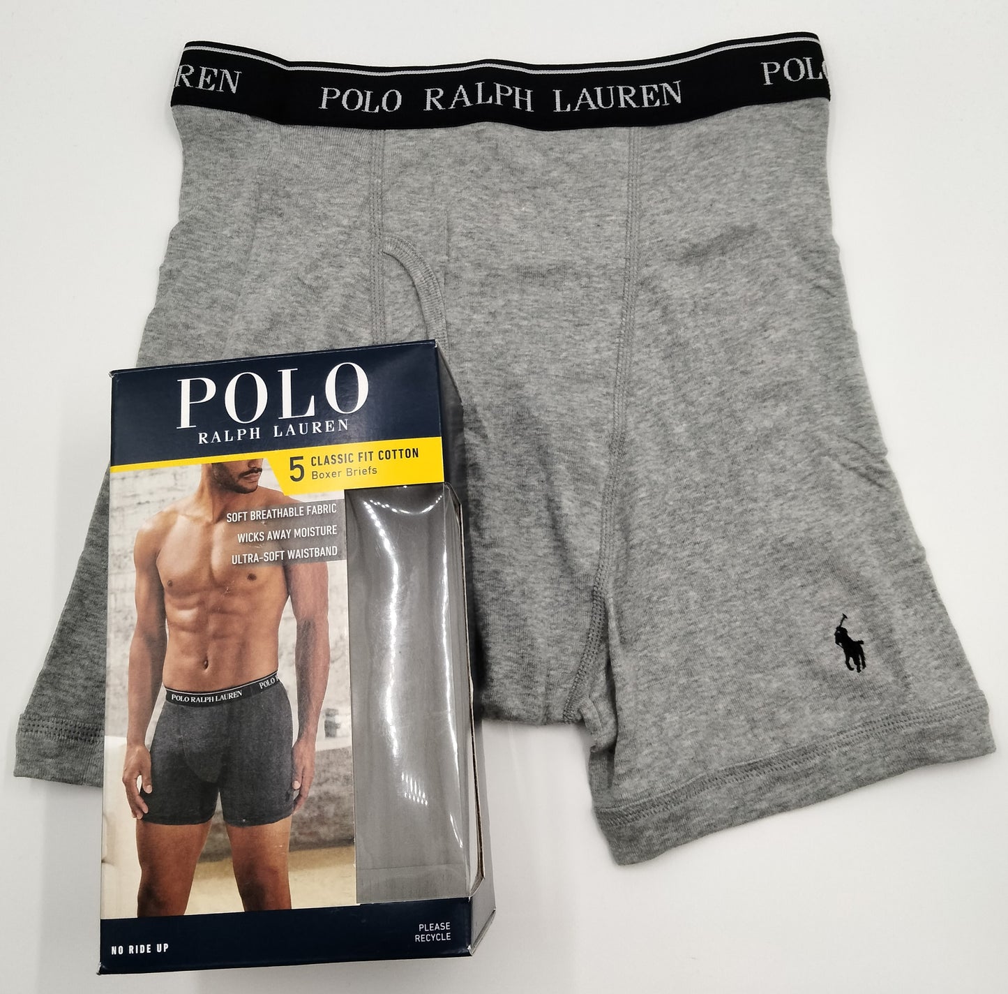 POLO RALPH LAUREN(ポロ ラルフローレン) ミドルボクサーパンツ Grey 1枚 メンズ下着 NCBBP5