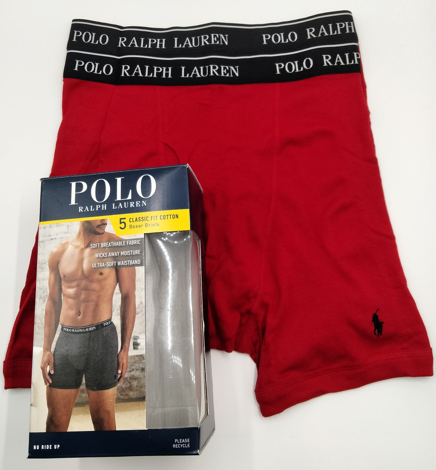 POLO RALPH LAUREN(ポロ ラルフローレン) ミドルボクサーパンツ Red 2枚セット メンズ下着 NCBBP5