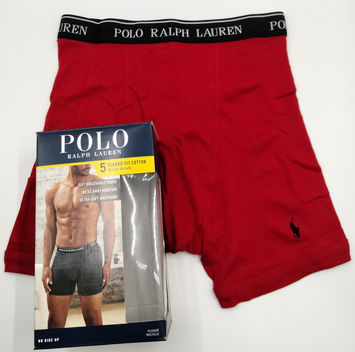 POLO RALPH LAUREN(ポロ ラルフローレン) ミドルボクサーパンツ Red 1枚 メンズ下着 NCBBP5