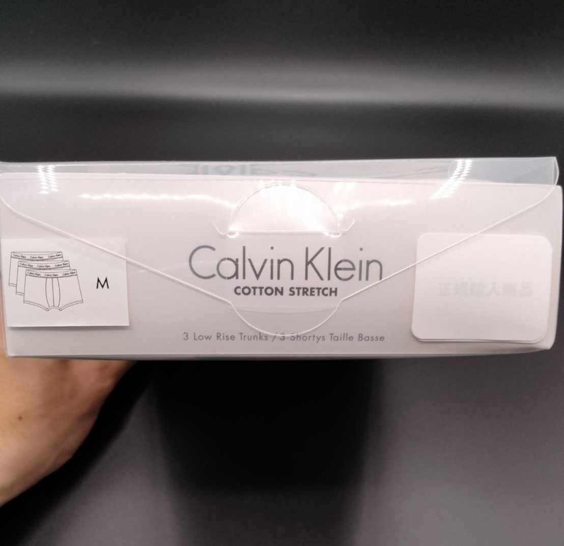 Calvin Klein(カルバンクライン) ローライズ ボクサーパンツ  ホワイト Mサイズ 2枚 コットンストレッチ  NU26642
